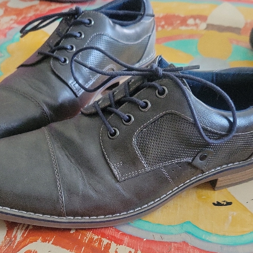 Justin Boots Dark Gray Leather Oxfords